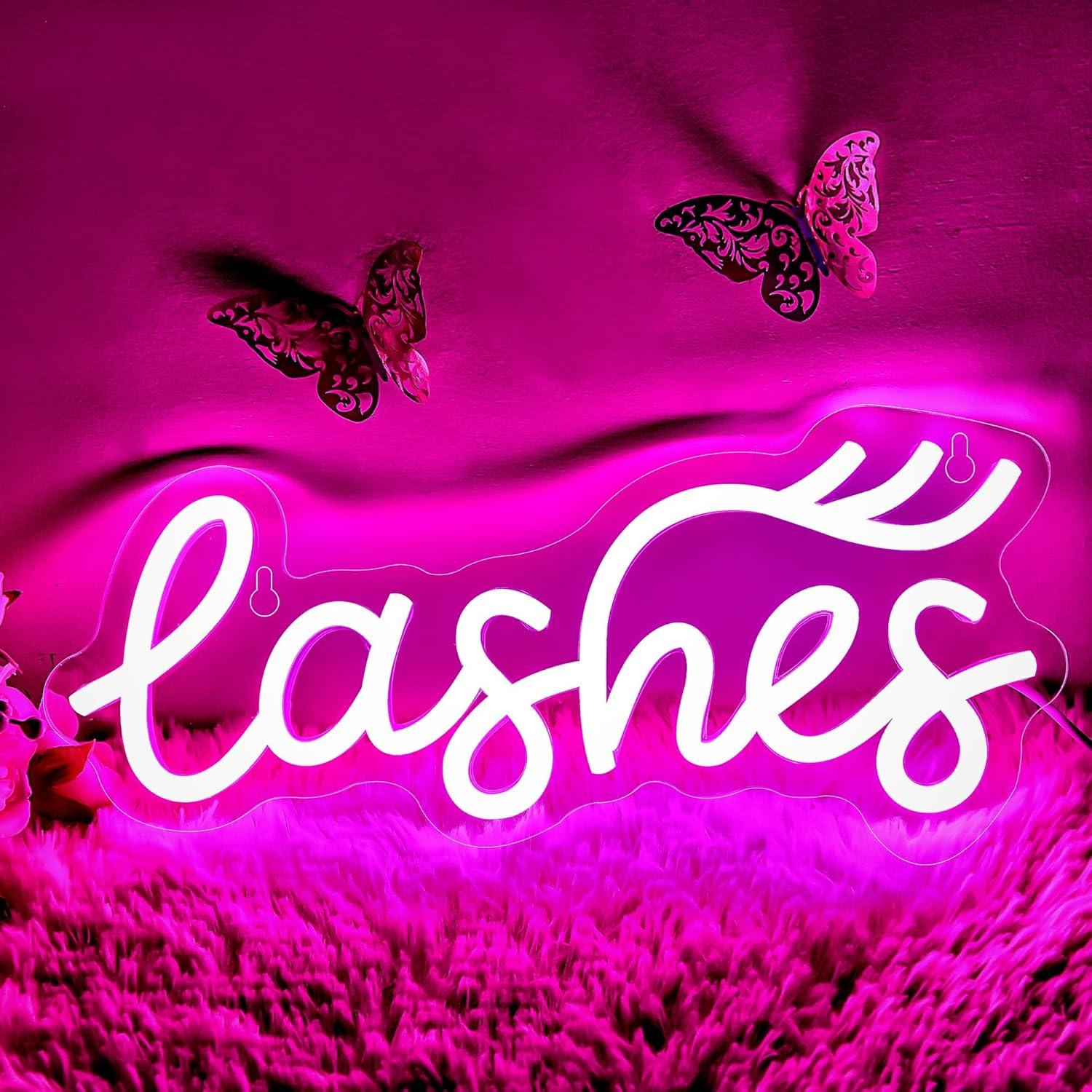 Lashes Neon Sign Lady Text Led - огляд і ціна Beauty No Makeup
