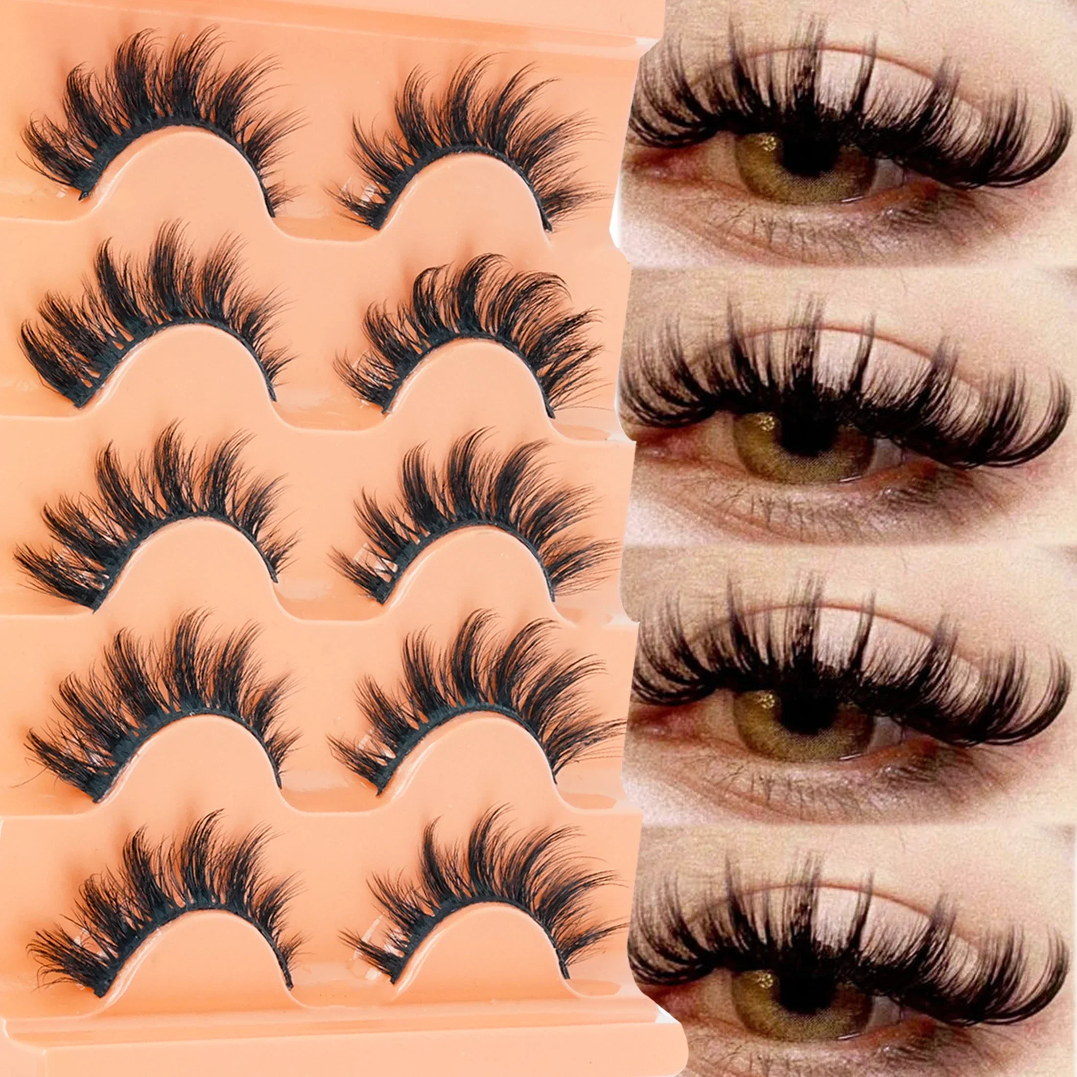 5 Pairs Cat Eye 8D Russian Vol - огляд і ціна Beauty Makeup Women