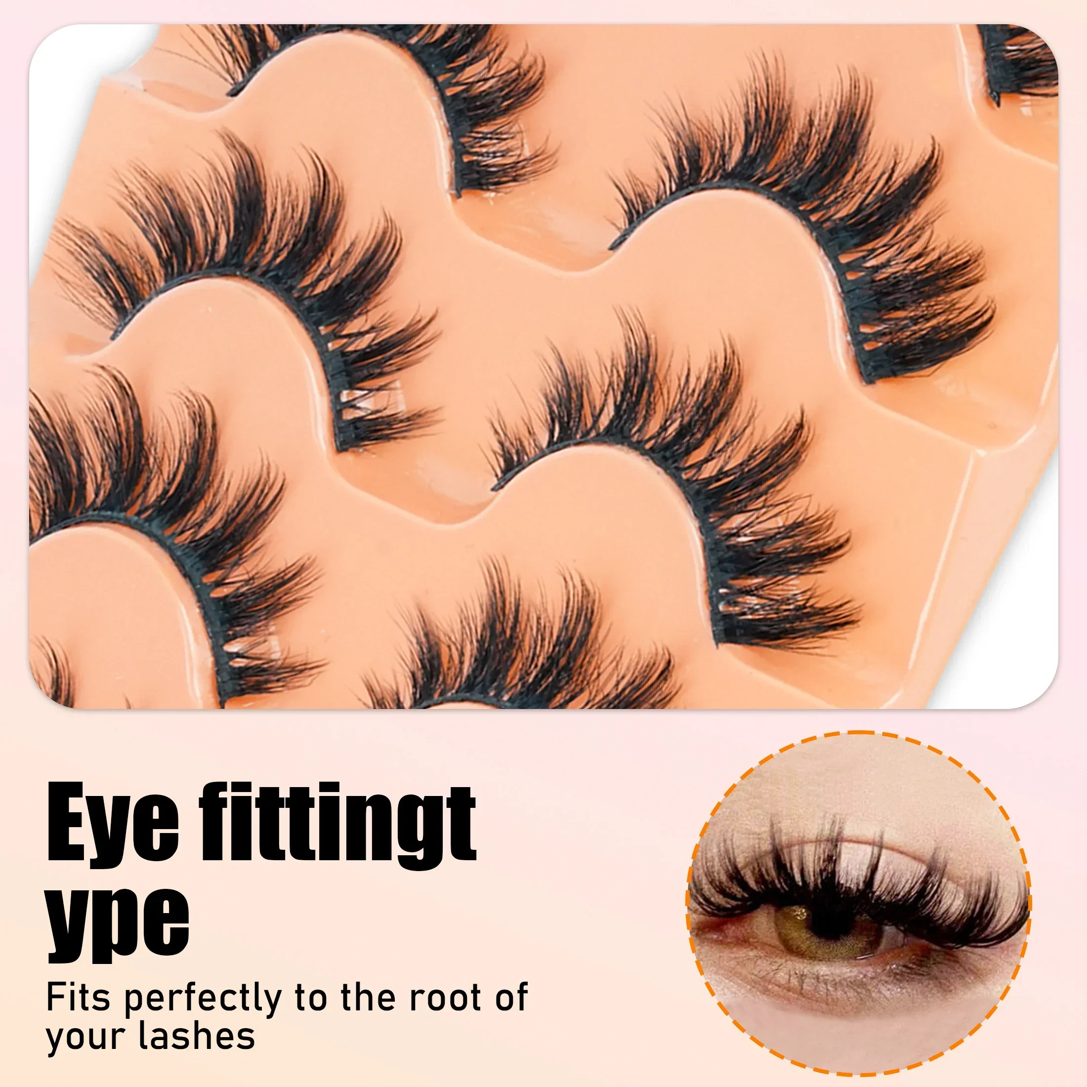 5 Pairs Cat Eye 8D Russian Vol - огляд і ціна Beauty Makeup Women